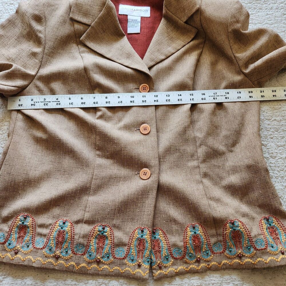 Boho Southwestern Vintage Top Womens 14 Embroidered Hem Cottagecore 90s Y2K - Picture 8 of 16